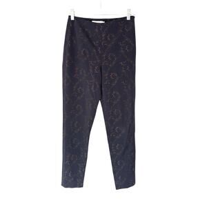 Garfield & Marks Audrey Embroidered‎ Pants Black Office Work Straight Leg Size 2